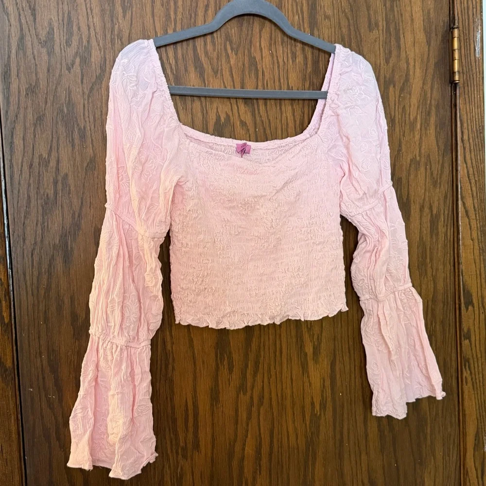 3 for $15 Light Pink Smocked Long Sleeve Blouse Cottagecore Coquette Valentine’s
